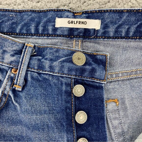 GRLFRND Denim Women's Helena Straight Leg Button Fly Jeans  -  Size: 27 - Picture 13 of 16